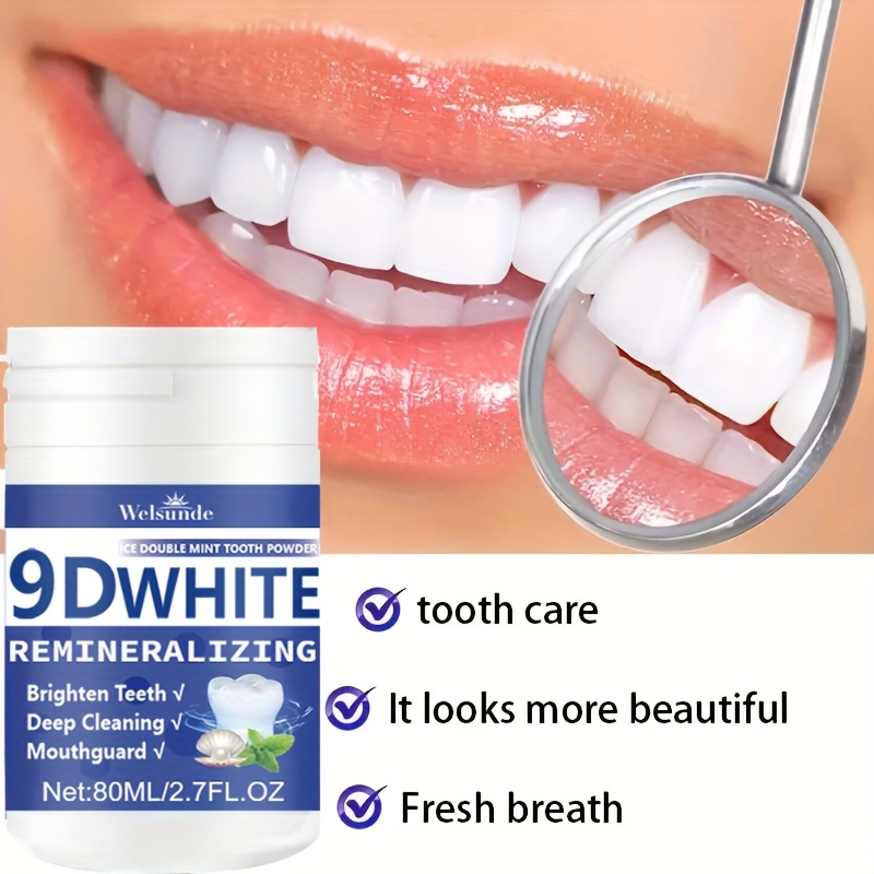 Teeth Whitening From Home - 9D White Remineralizing Hydroxyapatite Tooth Powder,