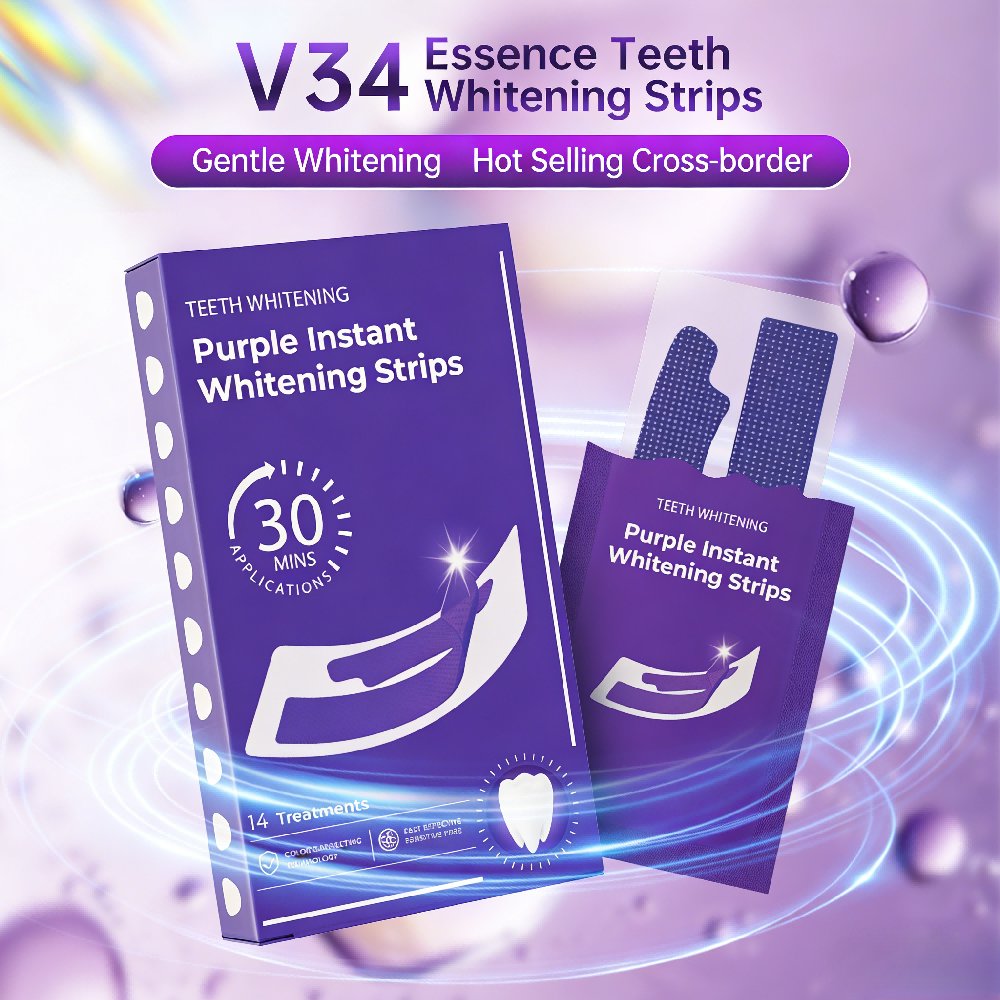Teeth Whitening Home Kit - Purple Teeth Whitening Strips-No Sensitivity Instant