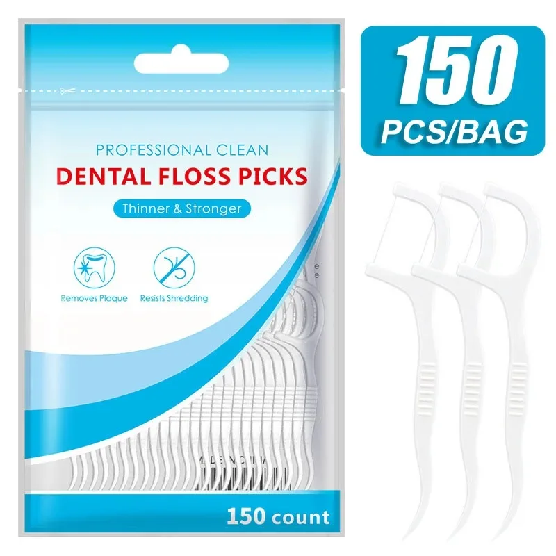 Dental Floss Picks - 150pcs Dental Floss Flosser Picks Toothpicks