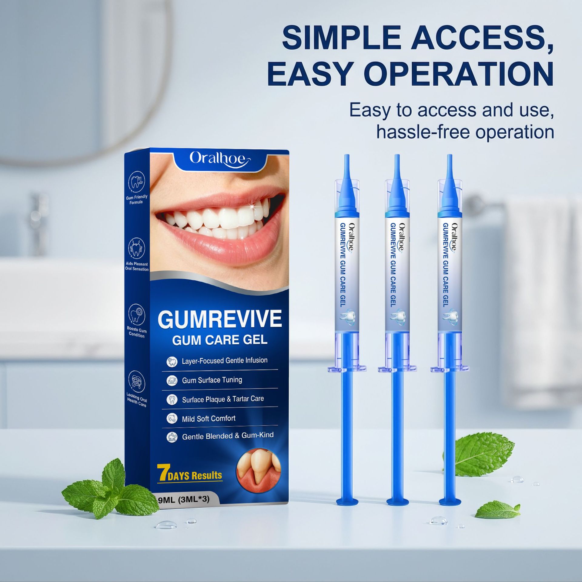 Teeth Whitening Home Kit - Oralhoe Gum Care Gel 3Pcs Syringe