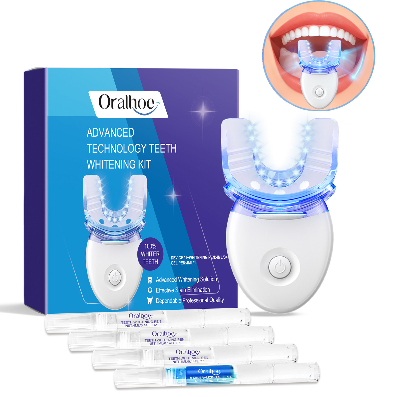 Teeth Whitening From Home - Professional Teeth Whitening LED Light Kit