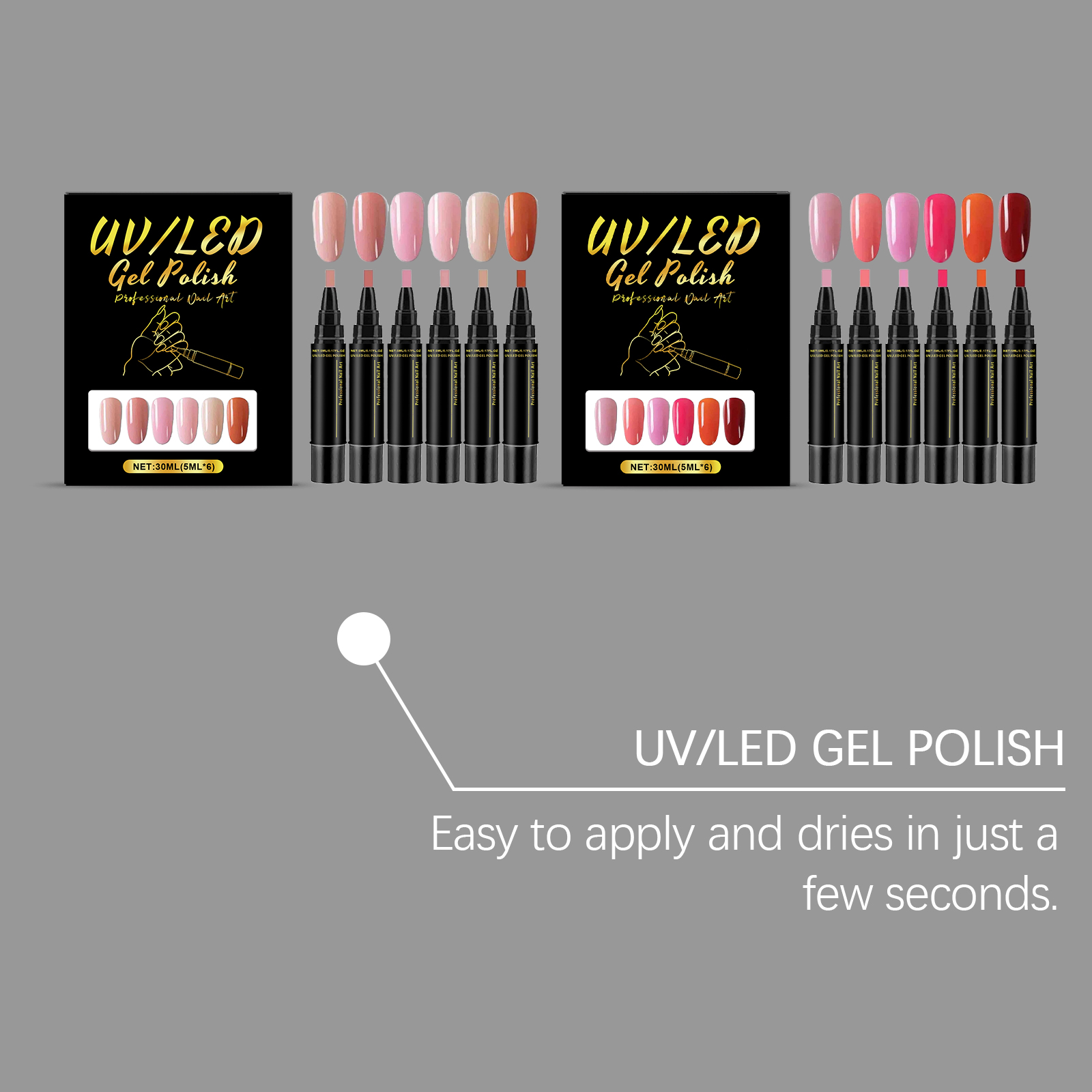 6 Colors Gel Nail Pen Set DIY  - Uv Whitening Kit ulasan dan harga