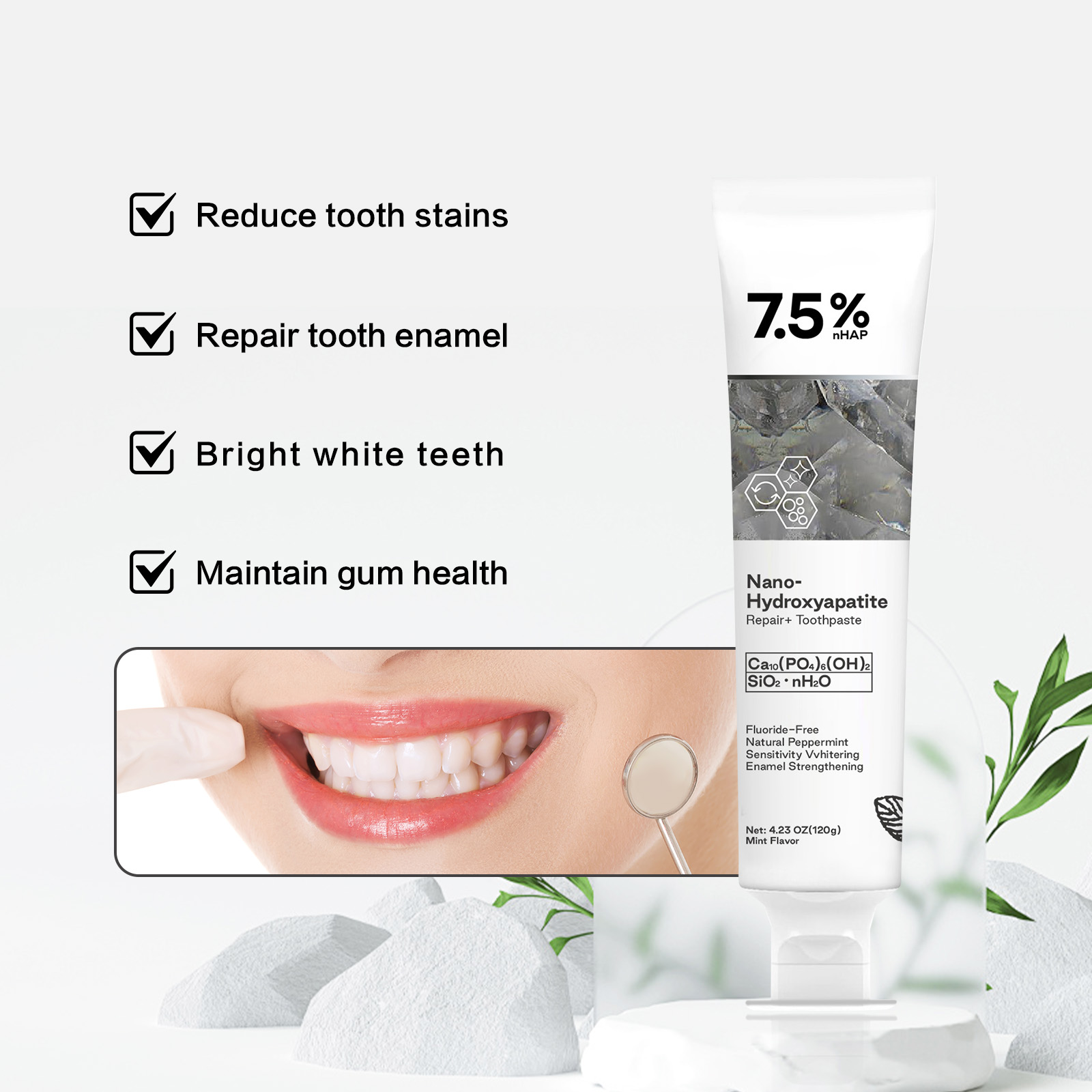 Nano Hydroxyapatite Toothpaste - Teeth Whitening Mousse ulasan dan harga