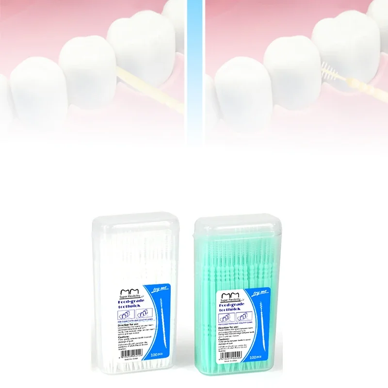 100pcs Double Head Dental Flos - Dental Floss Picks ulasan dan harga