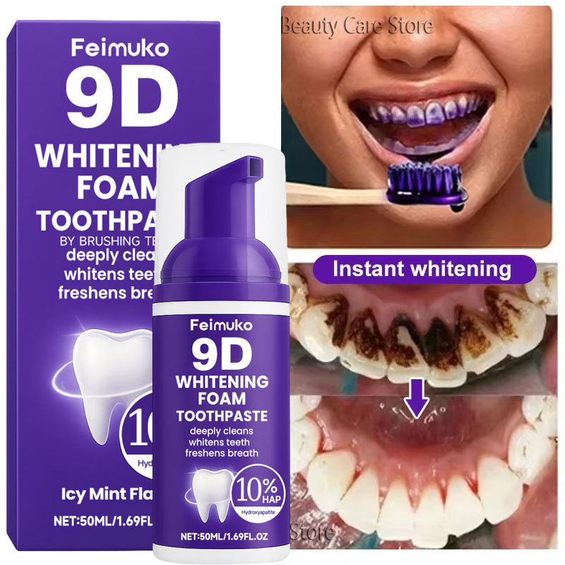 9D Purple Teeth Whitening Toot - Teeth Whitening Mousse ulasan dan harga