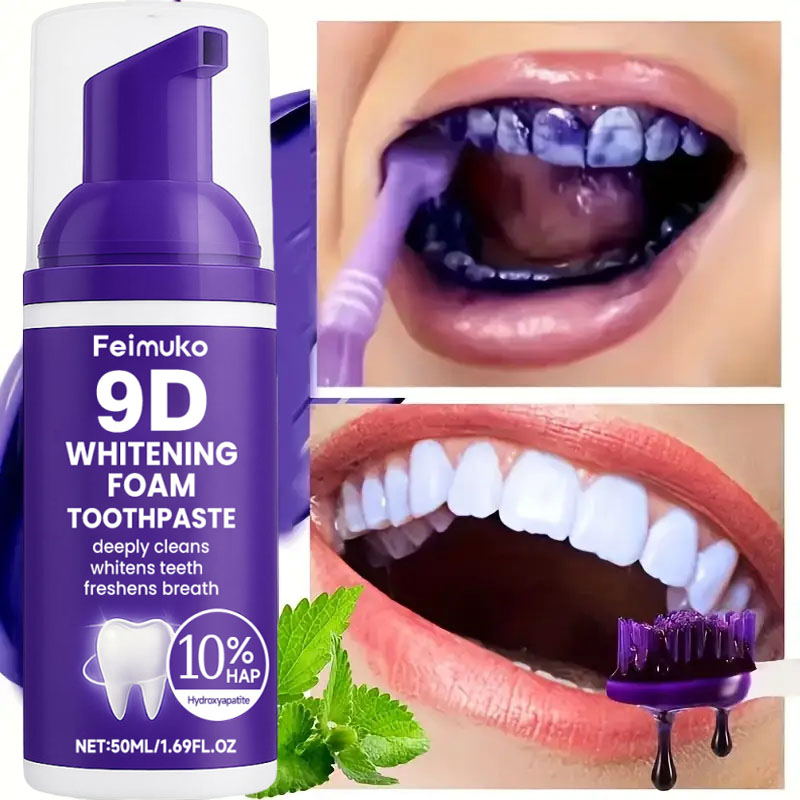 9D Purple Teeth Whitening Toot - Teeth Whitening Mousse ulasan dan harga