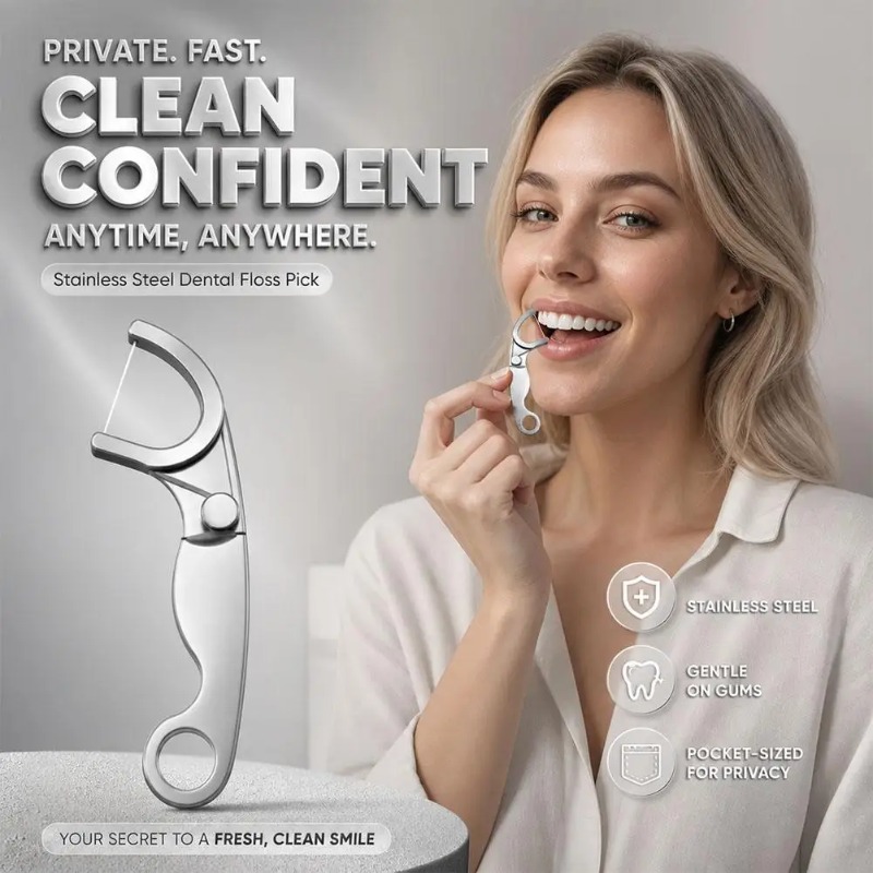 Stainless Steel Reusable Tooth - Dental Floss Picks ulasan dan harga