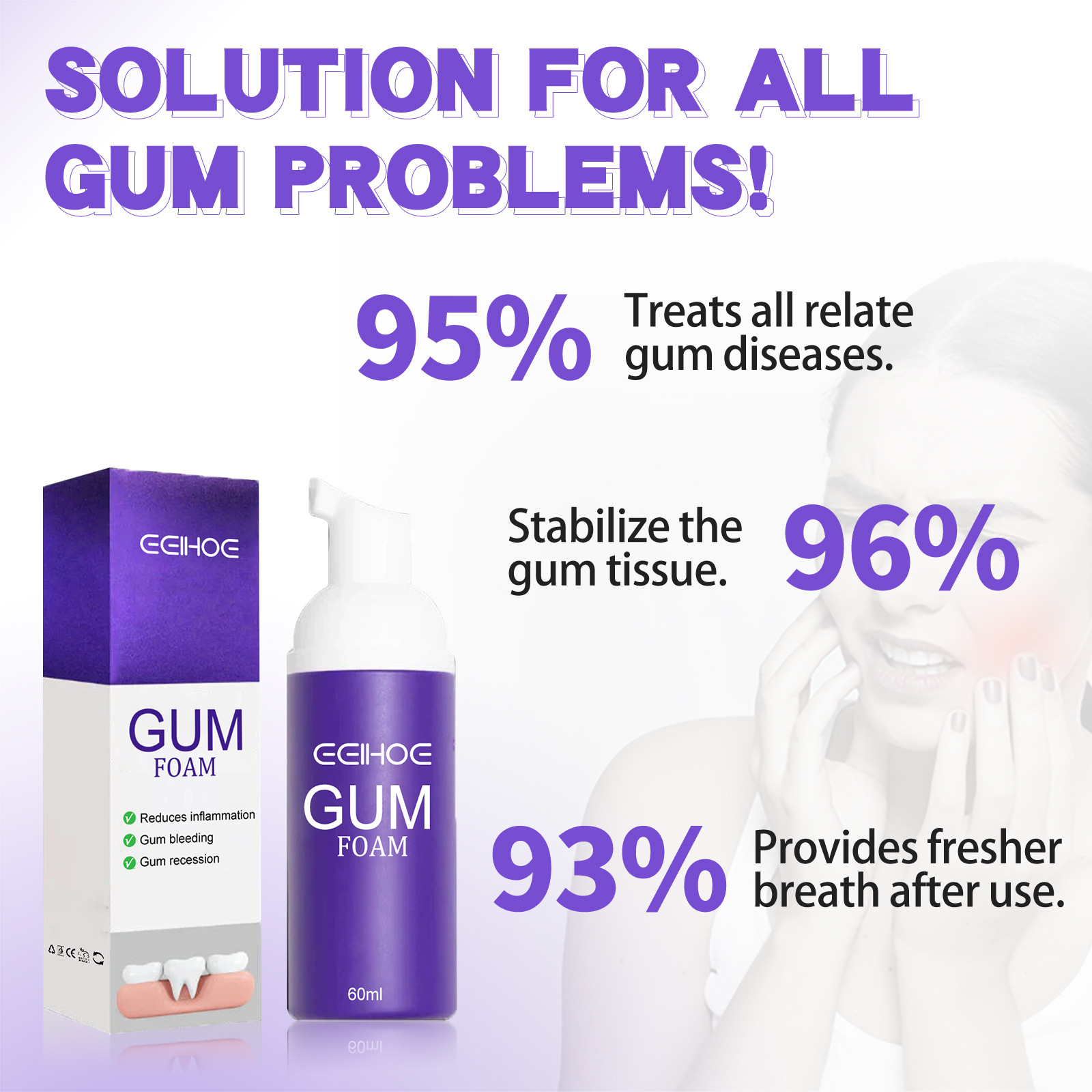 60ml Teeth Whitening Mousse V3 - Teeth Whitening Mousse ulasan dan harga