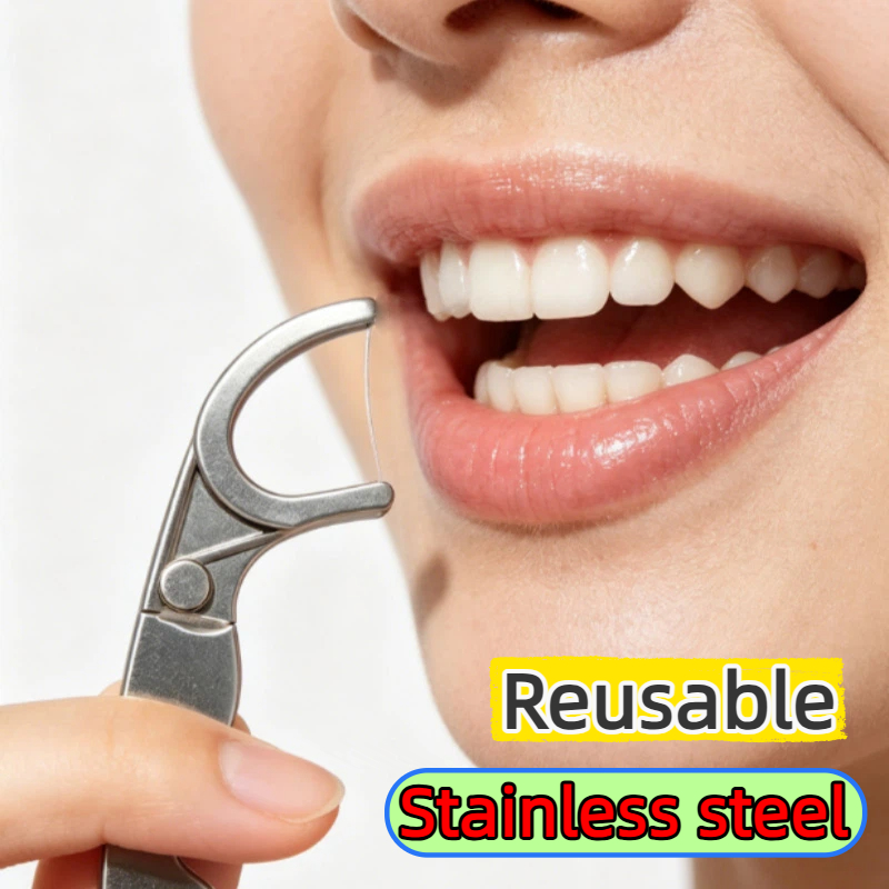 Stainless Steel Reusable Tooth - Dental Floss Picks ulasan dan harga