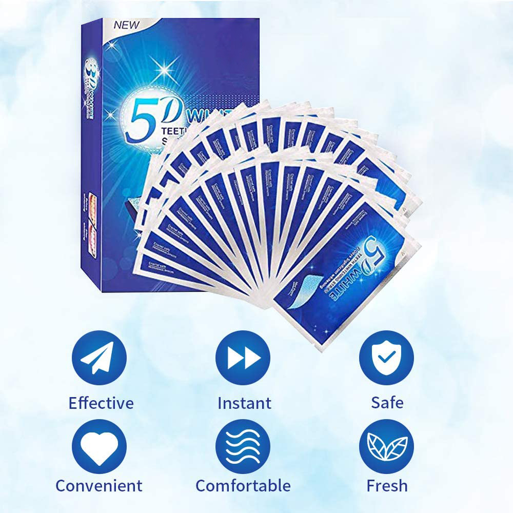 5D White Teeth Whitening Strip - Teeth Whitening Home Kit ulasan dan harga