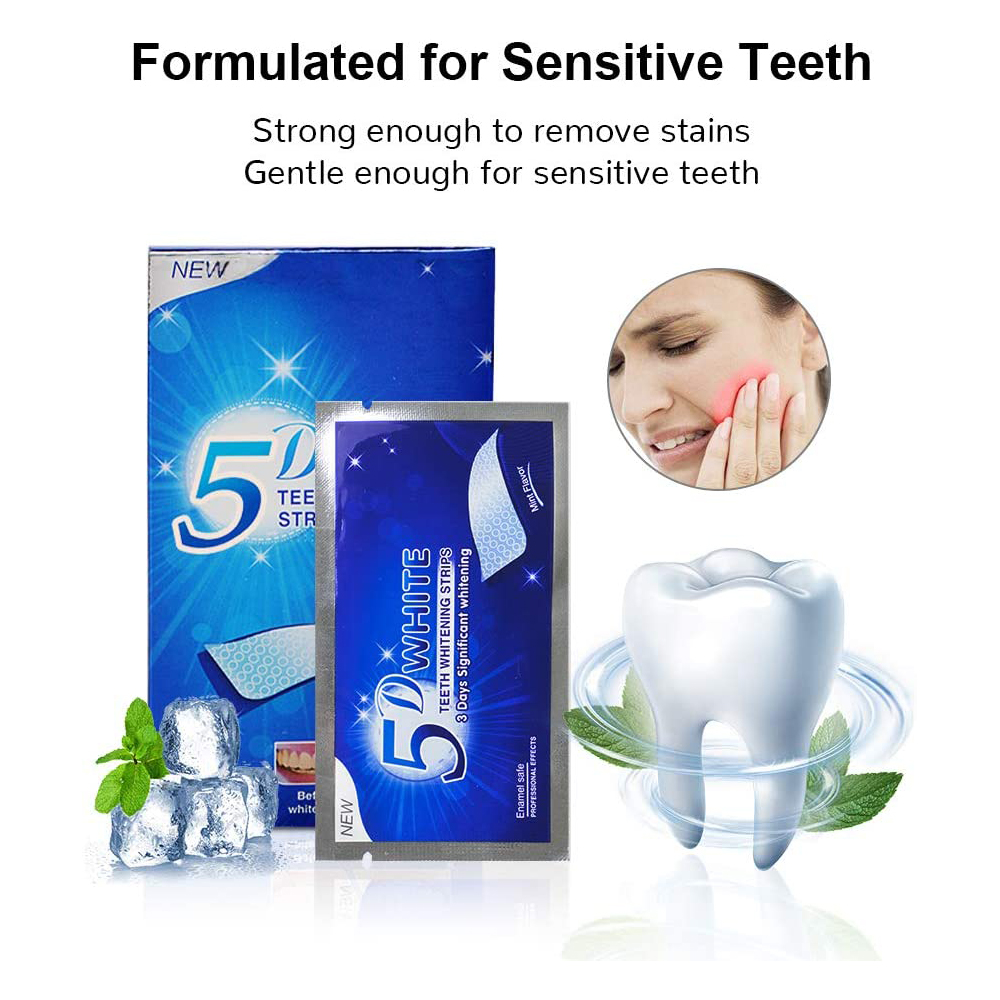 5D White Teeth Whitening Strip - Teeth Whitening Home Kit ulasan dan harga