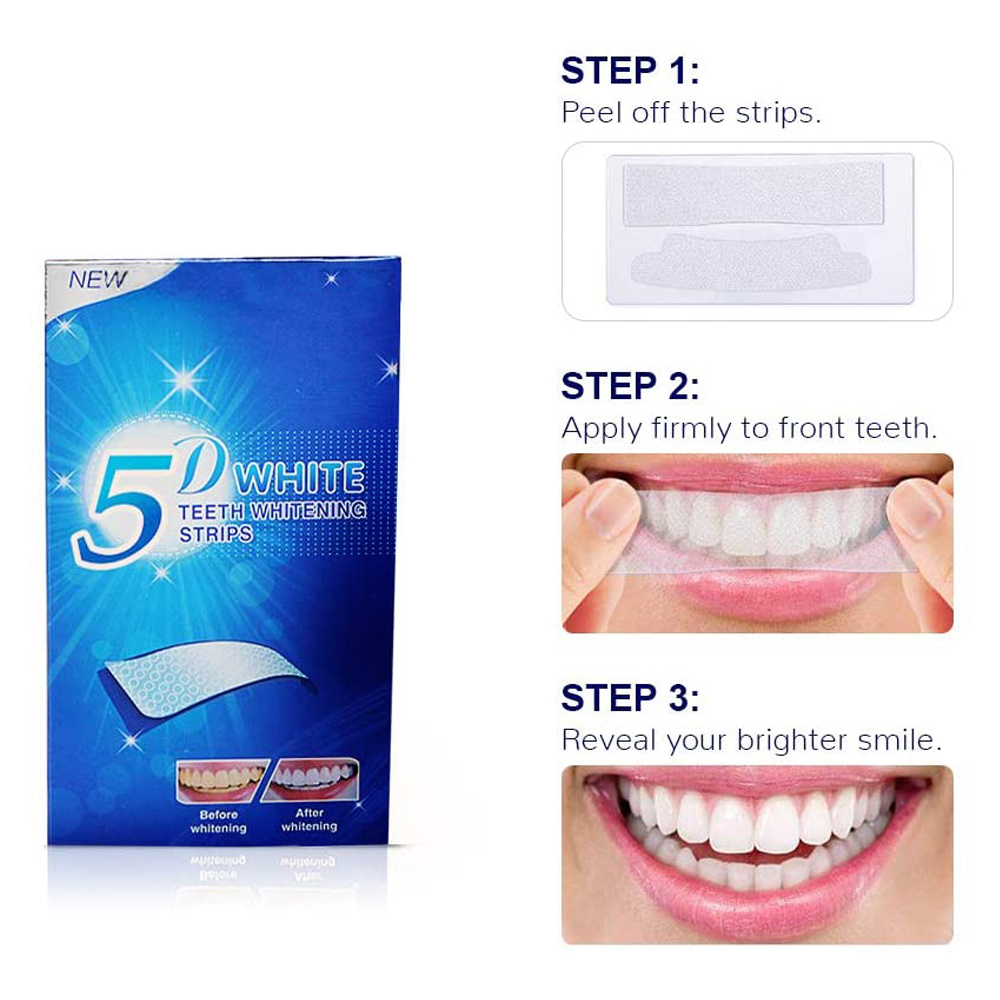 5D White Teeth Whitening Strip - Teeth Whitening Home Kit ulasan dan harga
